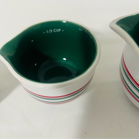 Chantal Ceramic Measuring Cups 3 Piece Set Green/White 1 Cup, 1/2 Cup, 1/4 Cup - Picture 4 of 8